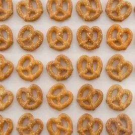 Pretzels wall catering zoomed in