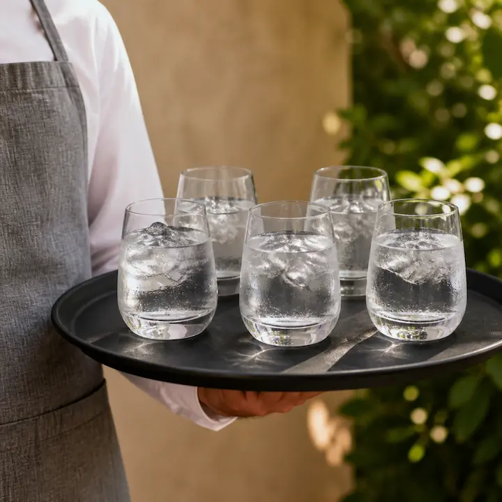 water glasses hire